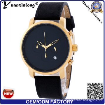 Yxl-168 Simple Design Vogue Wrist Watch Men Leather Watch Fashion Calendar Date Good Quality Custom OEM Watch Factory